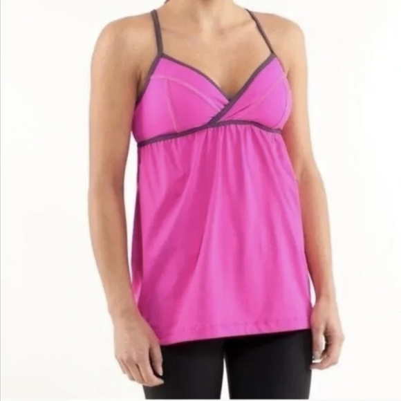 Lululemon Rehearsal Dance Tank hot pink Luxtreme size 2 - Picture 2 of 7
